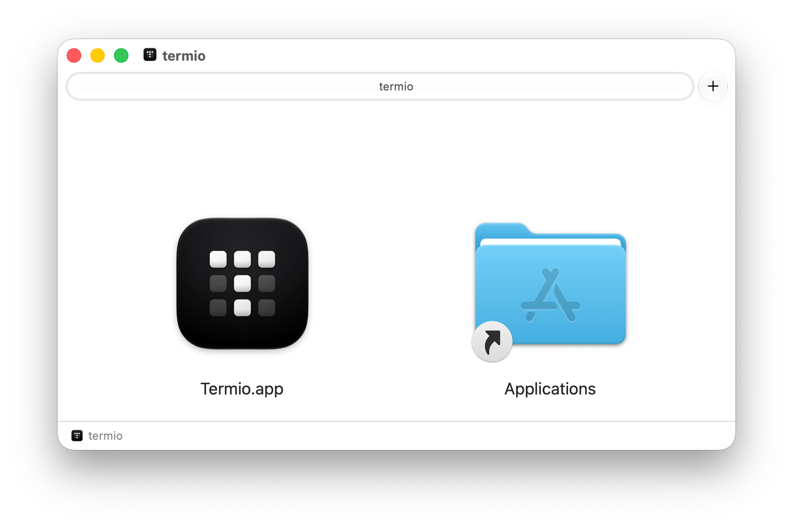 The Fyolo disk image with Fyolo.app on the left, an Applications folder on the right, and a drag arrow between them